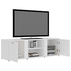 Maison Chic Meuble TV scandinave - Banc TV pour salon Blanc 120x34x37 cm Aggloméré -MN12840 pas cher