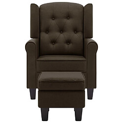 vidaXL Fauteuil avec repose-pied Marron Tissu