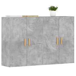 Avis Maison Chic Lot de 2 Armoires murales,Meuble de Rangement,Armoire Suspendue gris béton bois d'ingénierie -MN91765