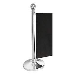 Poteau d'accueil inox chromé à tête ronde 95 cm - Bolero