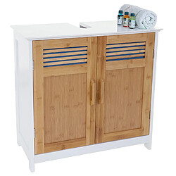 Avis Mendler Meubles de salle de bain HWC-A85, 2x armoire haute, meuble sous évier, bambou, blanc