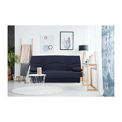 Avis DREAM Banquette clic clac 3 places - Tissu bleu fonce - Slyle contemporain - L 190 x P 92 cm