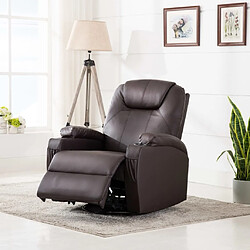 Maison Chic Fauteuil Relax pour salon | Fauteuil à bascule de massage Marron Similicuir -GKD86972