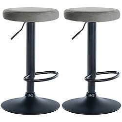 Non Lot de 2 tabourets de bar Ponte velours noir 