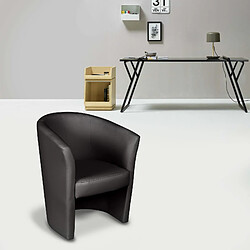 Alter Fauteuil avec revêtement en éco-cuir, couleur noire, 65 x 78 x 60 cm