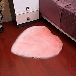 LUUCOZK Tapis Moelleux en Fausse Fourrure Tapis Shaggy pour Chambre à Coucher Salon-Rose Clair-30x40cm (en forme de cœur)