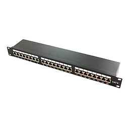 Kimex Panneau de brassage rack 19'', 24 ports RJ45, cat.6, Blindé