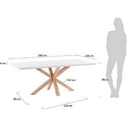 Acheter LF SALON Table de salle à manger Arya table blanche/naturel 160 x 100 cm