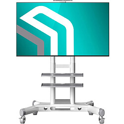 ONKRON Support TV Mobile sur Roulettes pour 40 - 70 Pouces TVs, Chariot TV Support Roulant Poids jusqu'à 45,5 kg - Meuble TV Roulette VESA 100x100 - VESA 600x400/Support TV Roulettes TS1552-W Blanc 