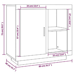 vidaXL Buffet Chêne marron 80x40x75 cm pas cher