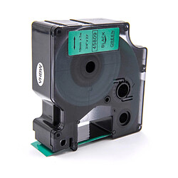 vhbw cassette à bande cartouche 19mm noir sur vert pour imprimante d´étiquette Dymo LabelMaker PC, LabelMaker PC2 remplace Dymo D1, 45809. 