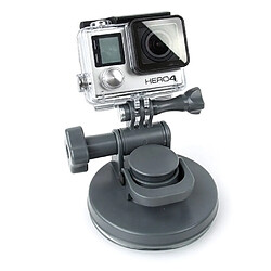 Wewoo Support Holder gris pour GoPro Hero 4 / 3+ / 3/2/1 de ventouse de voiture + adaptateur de trépied + vis de poignée pas cher