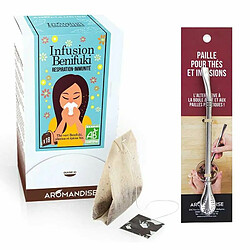 Aromandise Tisane Benifuki en sachets + paille inox avec filtre 