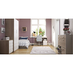 Avis Pegane Armoire placard / meuble de rangement coloris chêne clair / blanc - Longueur 100 x Hauteur 200 x Profondeur 50 cm