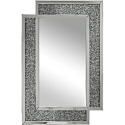 Vivenla Miroir argenté design effet 3D 80 x 120 cm collection Lustosa