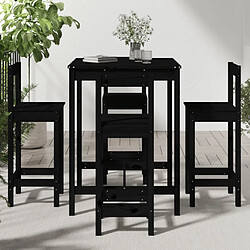 Avis Maison Chic Table de bar et chaises d'extérieur 5 pcs,Ensemble de bar de jardin pour relax noir bois de pin massif -GKD305624