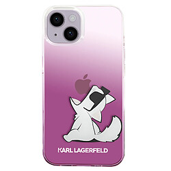 Karl Lagerfeld Coque pour iPhone 14 Plus Bords Rehaussés Rose