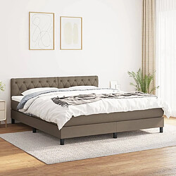 Maison Chic Lit Adulte - Lit simple Lit à sommier tapissier avec matelas moelleux - Meuble de Chambre - Taupe 160x200 cm Tissu -MN63188