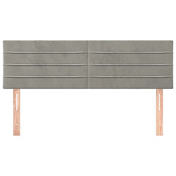 Avis Maison Chic Lot de 2 Têtes de lit design pour chambre - Décoration de lit Gris clair 72x5x78/88 cm Velours -MN34371