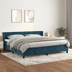 vidaXL Sommier à lattes de lit et matelas Bleu foncé 200x200cm Velours