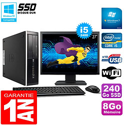 PC HP Compaq Pro 6300 SFF I5-2400 8Go 240Go SSD Graveur DVD Wifi W7 Ecran 27" · Occasion 