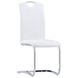 Decoshop26 Lot de 6 chaises de salle à manger cuisine cantilever design moderne synthétique blanc CDS022255