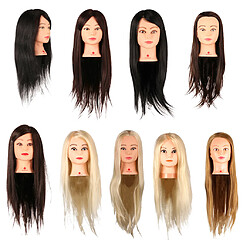 Acheter Salon Pratique Formation Cheveux Modèle Coiffure Mannequin Tête W/pince 20 ""26in Blonde