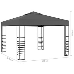 vidaXL Chapiteau de jardin avec lumières LED 3x3 m Anthracite pas cher