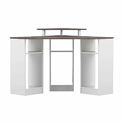 Mes Bureau d'angle 94x94x82 cm blanc et béton - LOCA