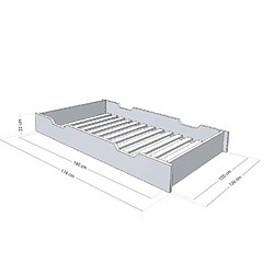 Avis Youdoit Tiroir de lit 120 x 180 avec sommier BUDDY - rose pastel