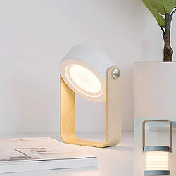 Acheter Universal Lampe de bureau, lumineuse rétractable et pliante, lampe de lecture à LED, poignée en bois, lampe à lanterne, luminosité dimmible de niveau 3, recharge USB, soins oculaires, (blanc)