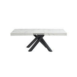 Acheter Vente-Unique Table à manger extensible 6 à 10 personnes en MDF et métal - Effet marbre blanc et noir - CATONAV