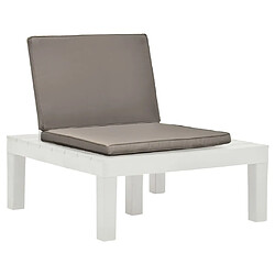 Maison Chic Lot de 2 Chaises de salon de jardin et coussins - Fauteuil d'extérieur Plastique Blanc -MN85830