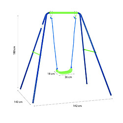 Acheter Balançoire d'Extérieur Jardin pour Enfant de Plus de 3 Ans Outdoor Toys 142x142x180 cm Cadre en Métal Siège 45 Kg