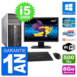 PC Tour HP Pro 6300 CMT Ecran 22" i5-2400 RAM 8Go Disque 500Go Windows 10 Wifi · Occasion 