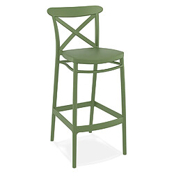 Alterego Tabouret de bar 'BERLIOZ' style rétro en matière plastique verte