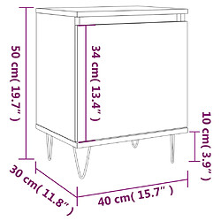 vidaXL Tables de chevet 2pcs blanc brillant 40x30x50cm bois ingénierie pas cher