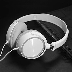 S1 Portable 3.5mm Filaire Casque Stéréo Pliable Casque Blanc