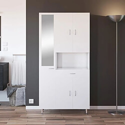 Cstore ARMANDO Armoire de salle de bain 5 portes L 88 cm - Blanc Mat