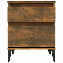 Maison Chic Table de chevet,Table de nuit,Table d'appoint pour salon Chêne fumé 40x35x50 cm -MN91394 pas cher