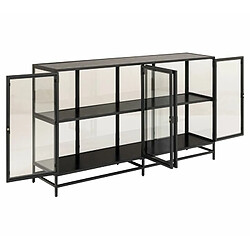 Avis Mes Buffet 4 portes 152,4x35x86,4 cm en verre et métal noir - FYNCA