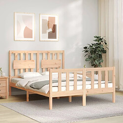 Maison Chic Cadre/structure de lit avec tête de lit pour adulte - Lit Moderne Chambre 120x200 cm bois massif -MN72244