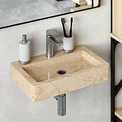 vidaXL Lavabo mural crème 38x24x6,5 cm marbre