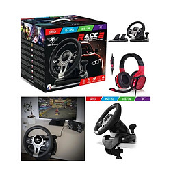 Volant et pédales de jeu Vidéo PRO Race compatible Xbox Séries X|S PS3 PS4 SWITCH PC + Casque SPIRIT OF GAMER H60 MULTI CONSOLE