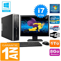 PC HP Compaq 8300 SFF Core I7-3770 Ram 8Go Disque 1 To Wifi W7 Ecran 22" · Occasion 