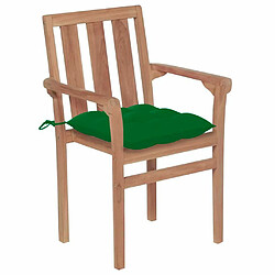 Avis Maison Chic Lot de 8 Chaises de jardin avec coussins,Fauteuil d'extérieur empilables Teck solide -MN31587