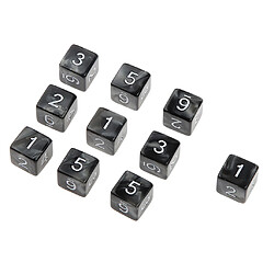 10pcs Dés à Six Faces D6 Jouant D u0026 D RPG Party Games Dés Noir pas cher