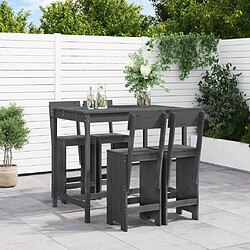 Maison Chic Table de bar et chaises d'extérieur 5 pcs,Ensemble de bar de jardin pour relax gris bois de pin massif -GKD435825