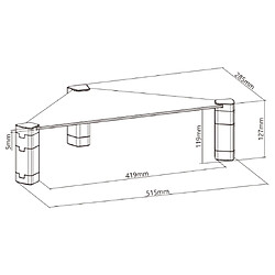 Support d'écran d'angle Maclean réglable en hauteur Support d'ordinateur portable Verre trempé Rehausseur d'écran jusqu'à 20kg maxi Triangulaire pas cher