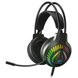 Riffi Aula S605 Casque Gaming Noise-Off Pilotes 50 mm Câble 2 m 2x 3,5 mm audio/micro + USB RGB Led Noir